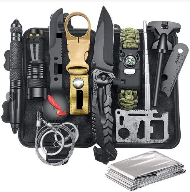 14-in-1 Outdoor Emergency Survival Gear Kit - Ultimate Camping, Hiking, and Adventure Set